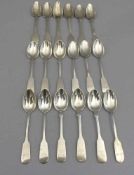 KONVOLUT KLEINE LÖFFEL / coffee or tea spoons, um 19. / 20. Jh., Silber (800er Silber und 12-