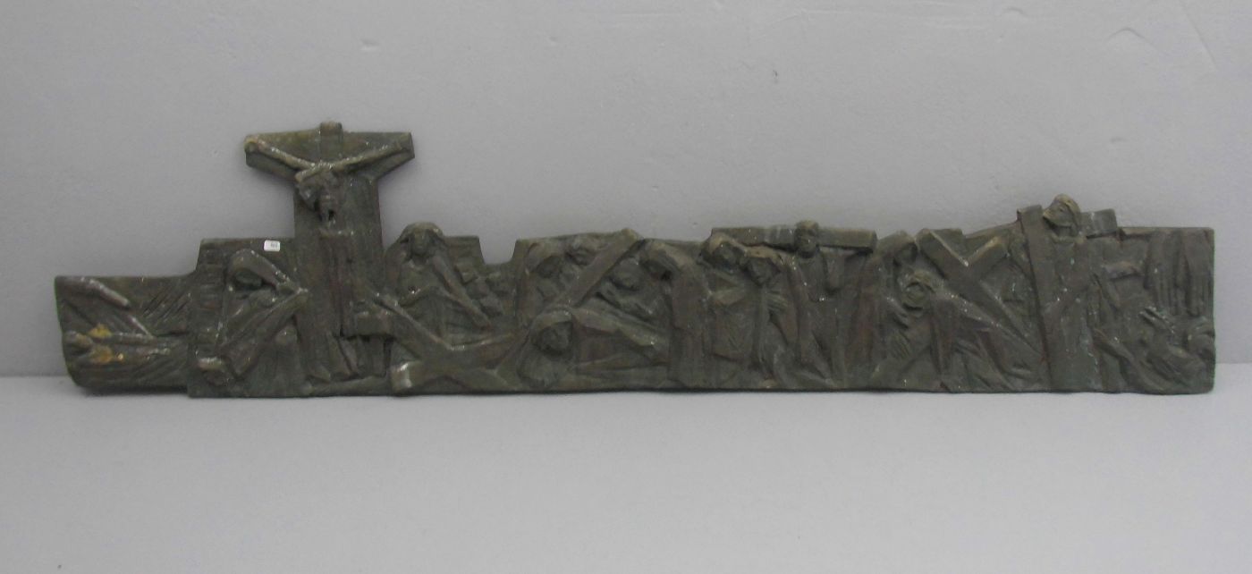 KRAUTWALD, JOSEPH (Borkenstadt / Oberschlesien 1914-2003 Rheine), Relief: "Kreuzweg", Bronze mit