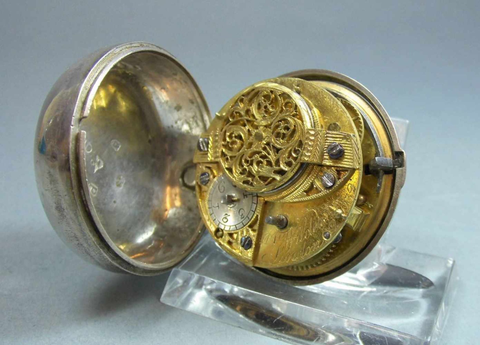 SPINDELTASCHENUHR / pocket watch, England / London / 1790 oder 1810, Schlüsselaufzug (ohne - Image 11 of 12