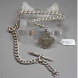 TASCHENUHRENKETTE / UHRENKETTE/ watch chain, Sterlingsilber (55 g), gemarkt mit unterschiedlichen