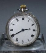 SILBER- TASCHENUHR / pocket watch, England / London / 1911. Open Face - Taschenuhr, Handaufzug (