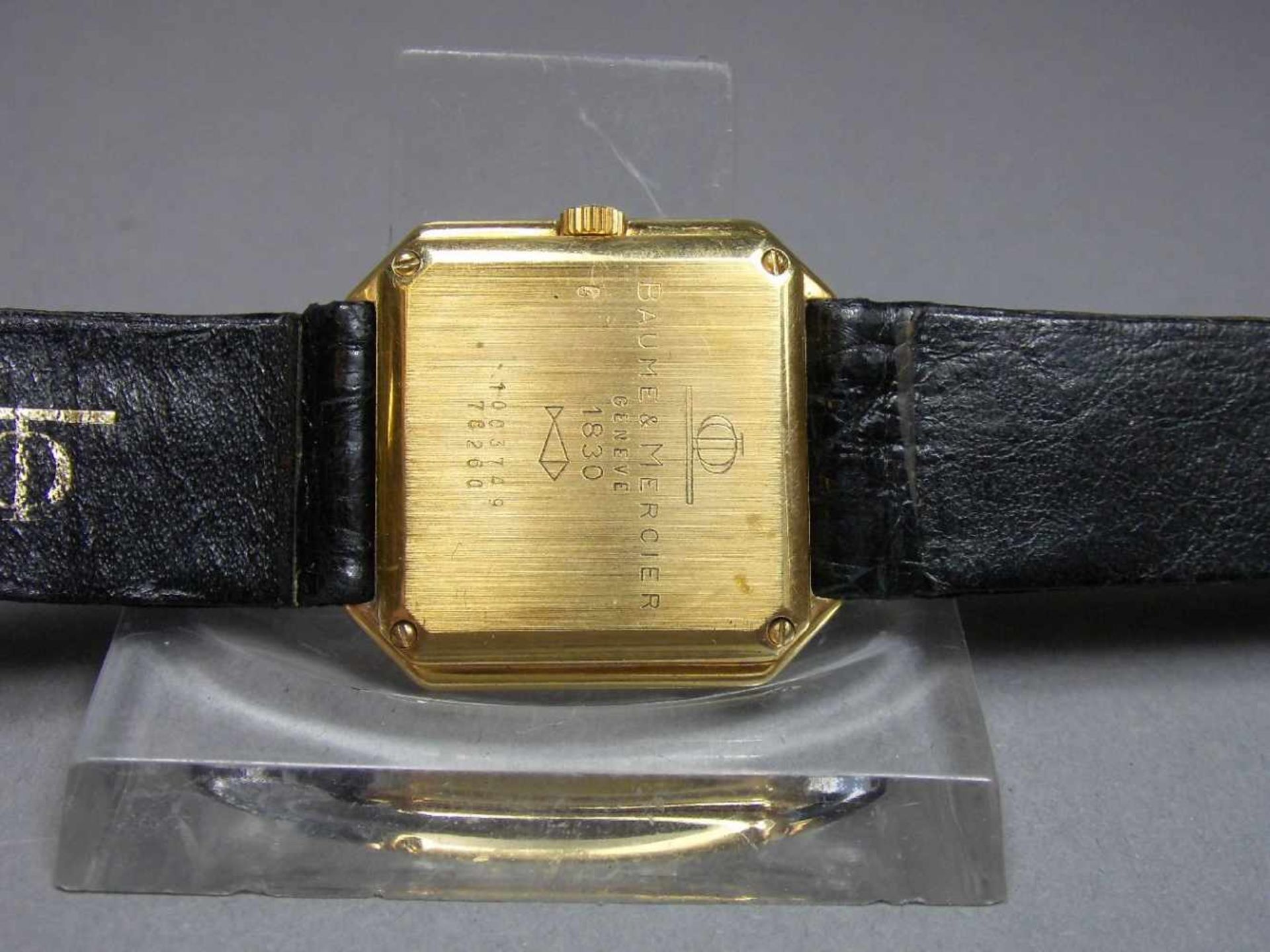 VINTAGE GOLD-ARMBANDUHR - BAUME & MERCIER GENEVE / wristwatch, 1980er Jahre, Manufaktur Baume & - Image 6 of 6