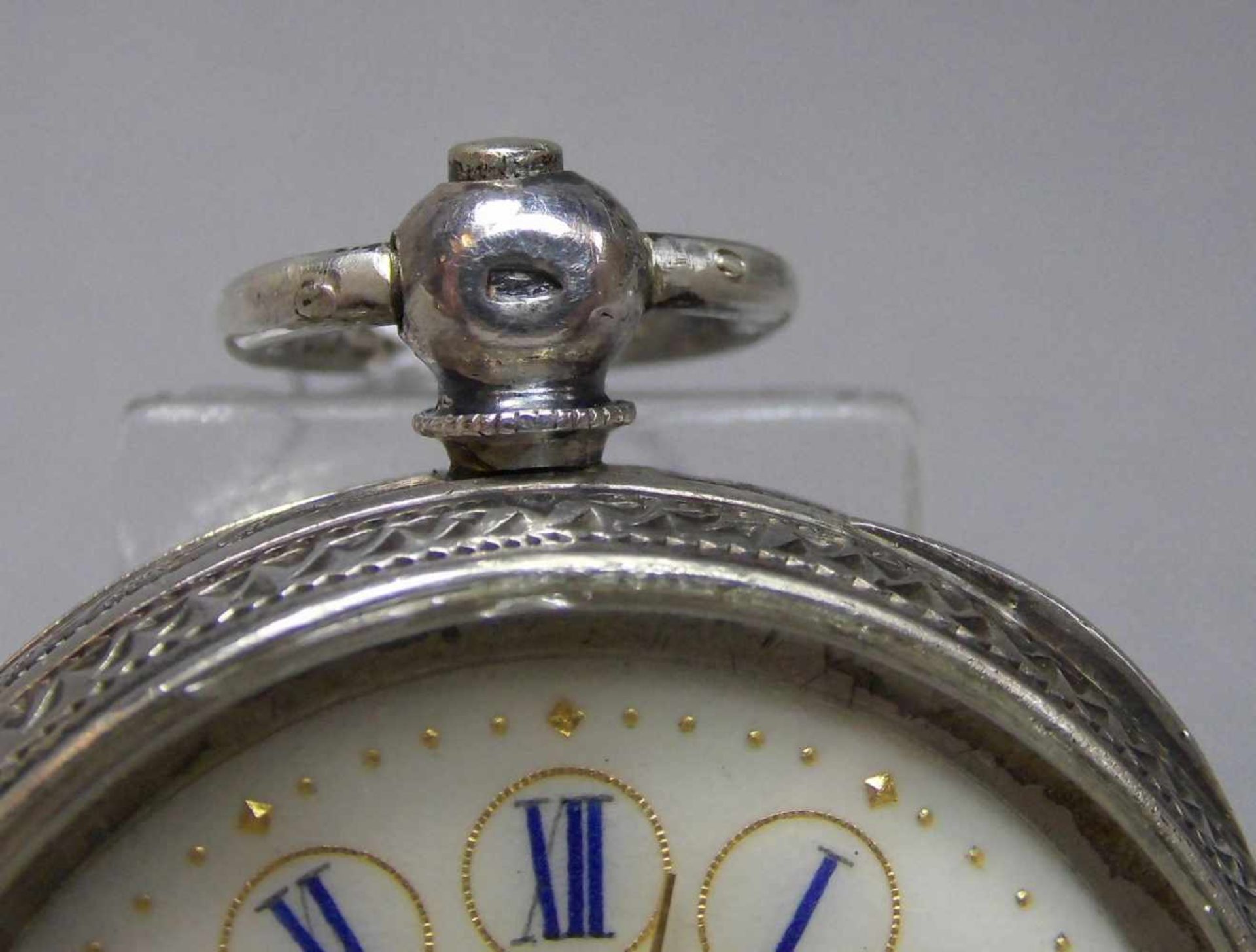 DAMEN SCHLÜSSEL - TASCHENUHR / pocket watch, Schweiz, Schweizer Silber-Bärenpunze, Silbergehäuse ( - Image 3 of 8