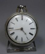 SPINDELTASCHENUHR / pocket watch, England / London / 1826, Schlüsselaufzug. Uhr mit Pair-Case-