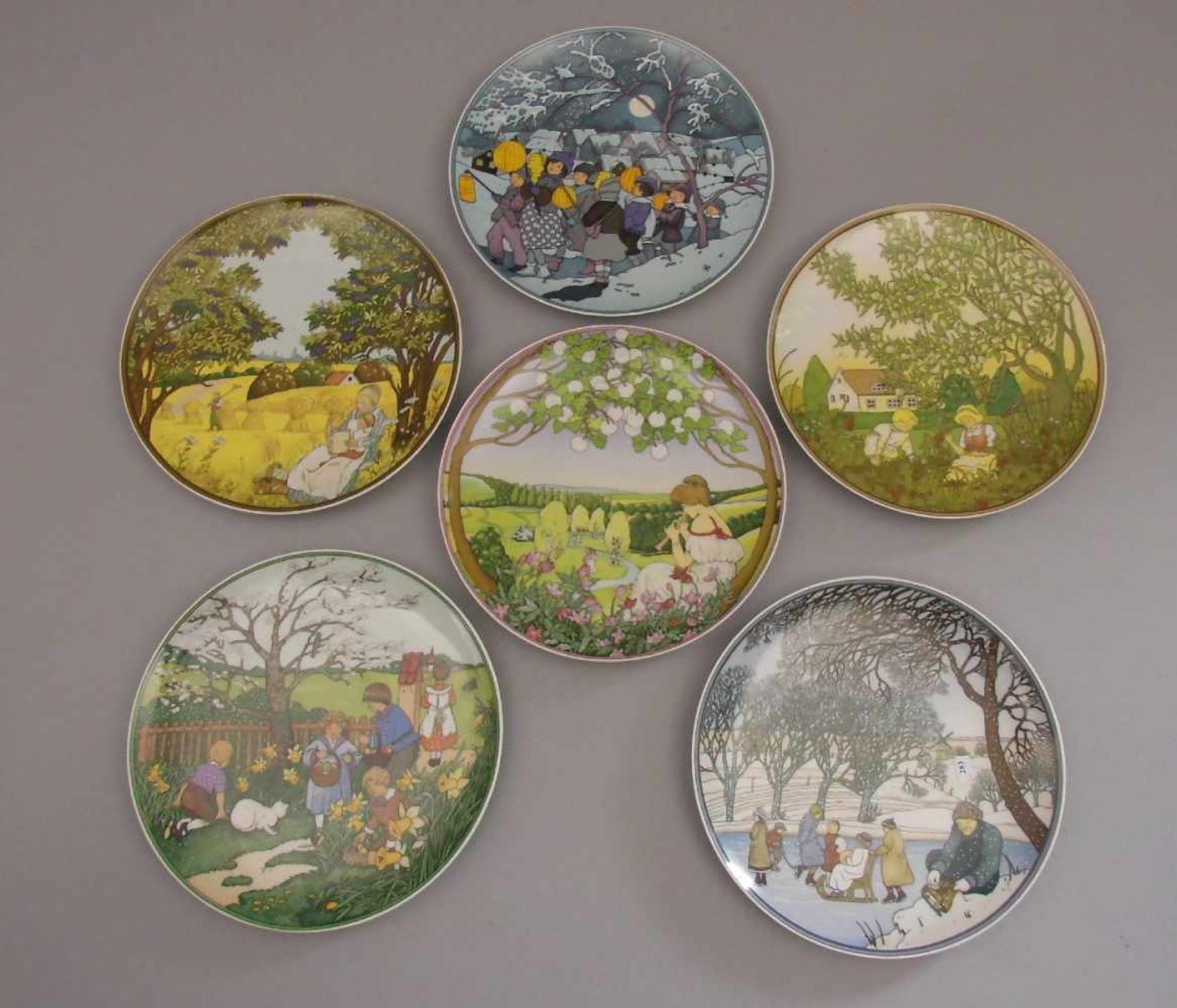 6 SAMMELTELLER VILLEROY & BOCH / collection plates, 20. Jh., Porzellan, Manufaktur Heinrich /