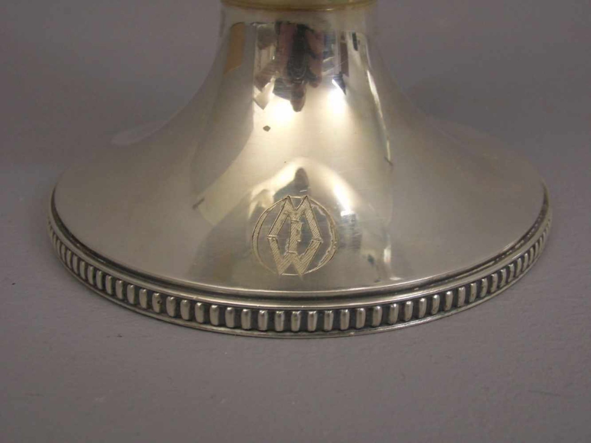 SILBERKANNE MIT ELFENBEINMONTUR, 925 Silber (450 g), gepunzt mit Halbmond, Krone, - Bild 3 aus 4