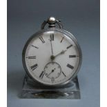 ENGLISCHE TASCHENUHR MIT SCHLÜSSELAUFZUG / SCHLÜSSELTASCHENUHR / open face pocket watch,