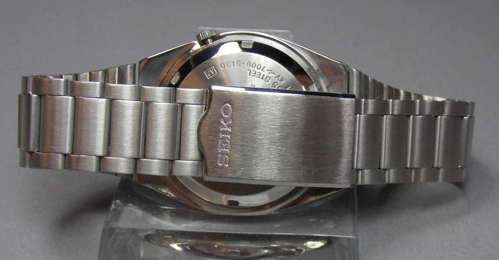 NEUWERTIGE ARMBANDUHR: SEIKO 5 / wristwatch, Japan, Automatik-Uhr. Stahlgehäuse und - - Bild 5 aus 6