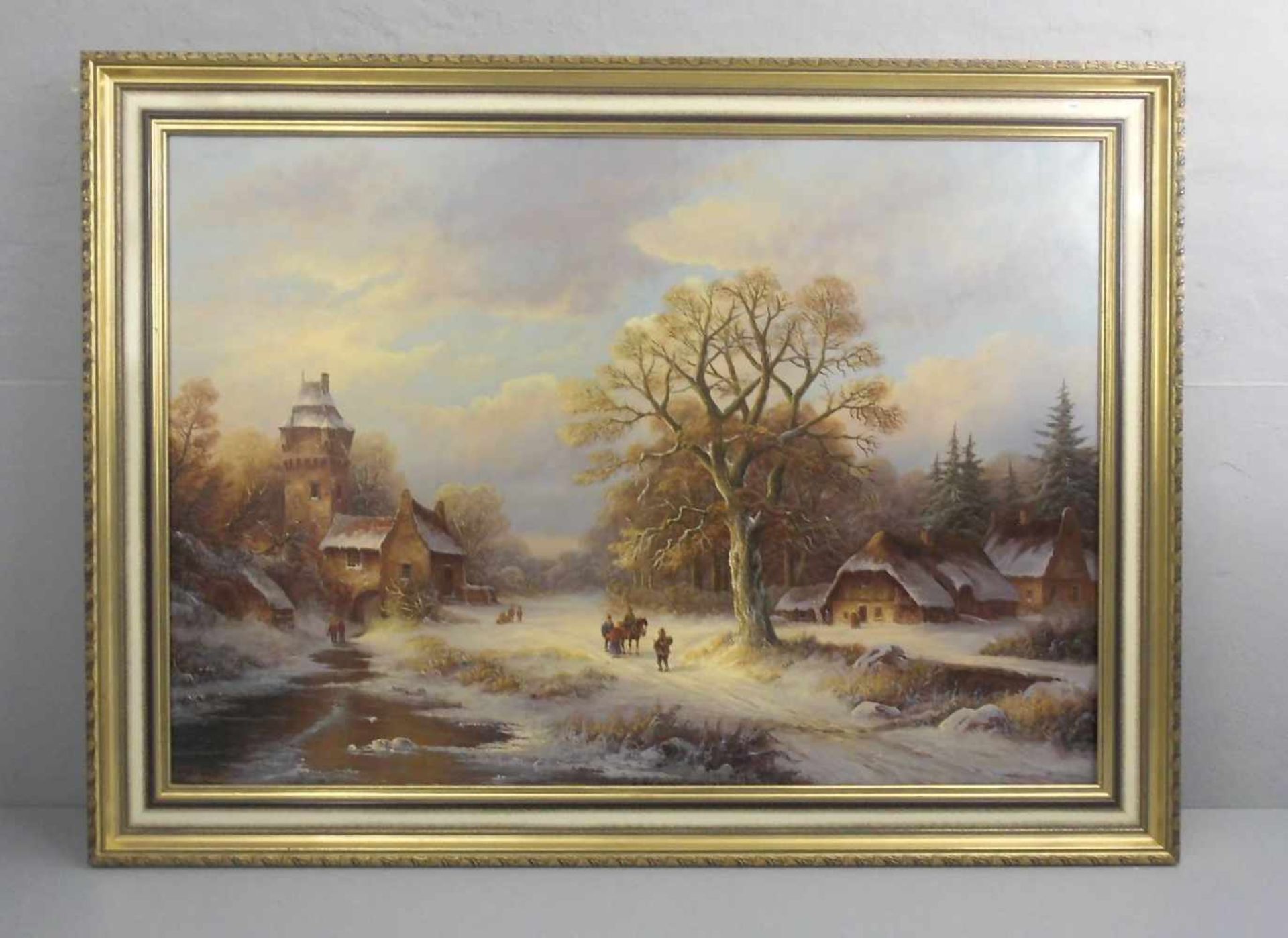 SPICHALSKI, HANS-JOACHIM (geb. 1938), Gemälde / painting: "Winterlandschaft mit Gutshof und