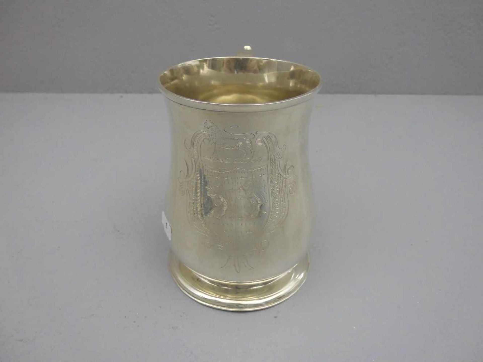 SILBERNER BECHER / silver mug / jar, Sterlingsilber (394 g), gepunzt Dublin / Irland 1903, Meister - Bild 2 aus 4