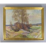 BRITZE, JOHANNES (Berlin 1895-1969 Kopenhagen), Gemälde / painting: "Vorfrühlingslandschaft", Öl auf