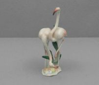 FIGURENGRUPPE: "Flamingos" / porcelain figures, Porzellan, Manufaktur Hutschenreuther, Entwurf