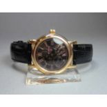 ARMBANDUHR / wristwatch, ELYSEE Uhren GmbH / Deutschland. Rundes rotgoldfarbenes Edelstahlgehäuse