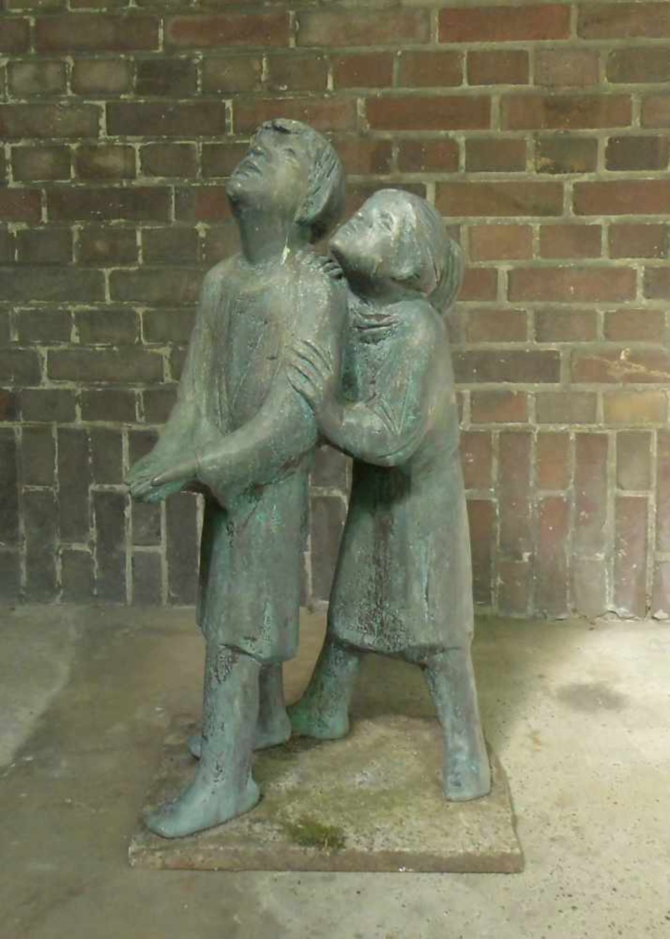 KRAUTWALD, JOSEPH (Borkenstadt / Oberschlesien 1914-2003 Rheine), Skulptur: "KINDER ". Figurenpaar - Image 4 of 4