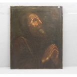 GEMÄLDE DES 18. Jh.: "Franz von Assisi im Gebet", Öl auf Leinwand / oil of canvas, o. r.