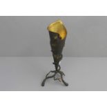 VASE / sog. TÜTENVASE, um 1900, Wien / Wiener Bronze, goldfarben und braun patinierte Bronze,