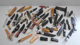 GROSSES KONVOLUT MESSER / mixed lot knifes, 20. Jh.. Unterschiedliche Größen, Erhaltungszustände und