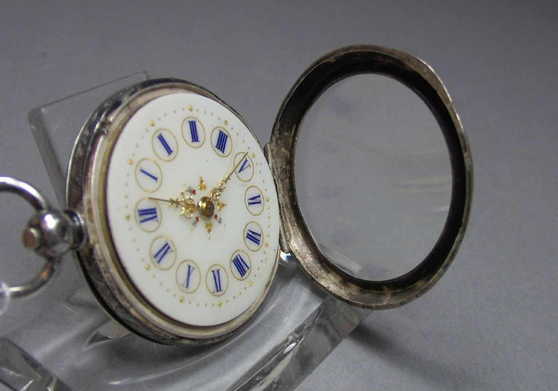 DAMEN SCHLÜSSEL - TASCHENUHR / pocket watch, Schweiz, Schweizer Silber-Bärenpunze, Silbergehäuse ( - Image 7 of 8