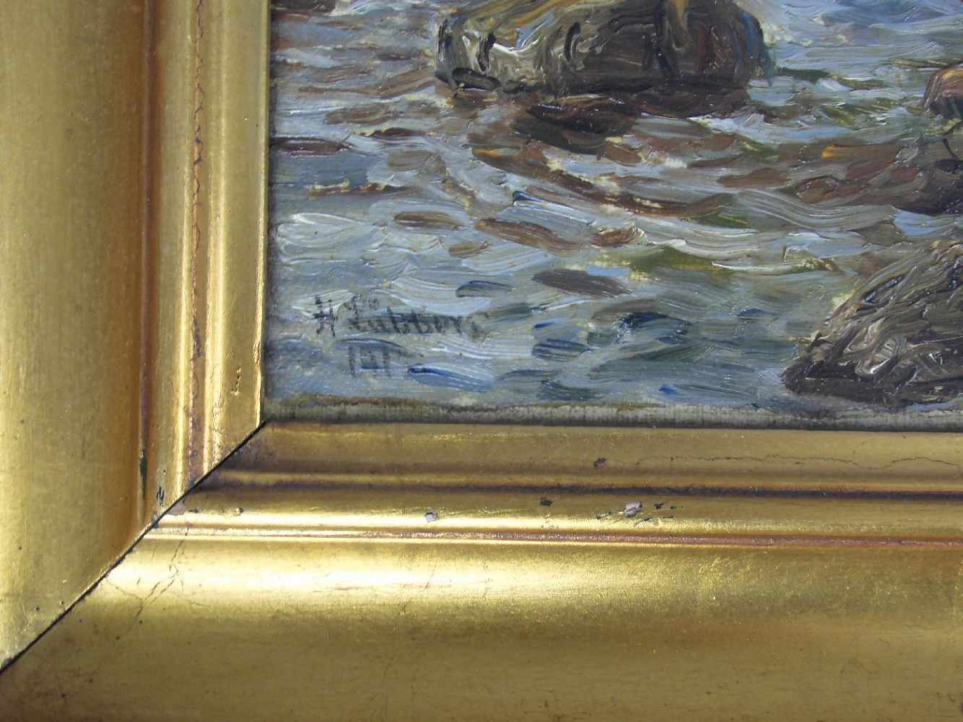 LÜBBERS, HOLGER PETER SVANE (Kopenhagen 1850-1931 ebd.), Gemälde / painting: "Segelschiff vor - Image 2 of 3