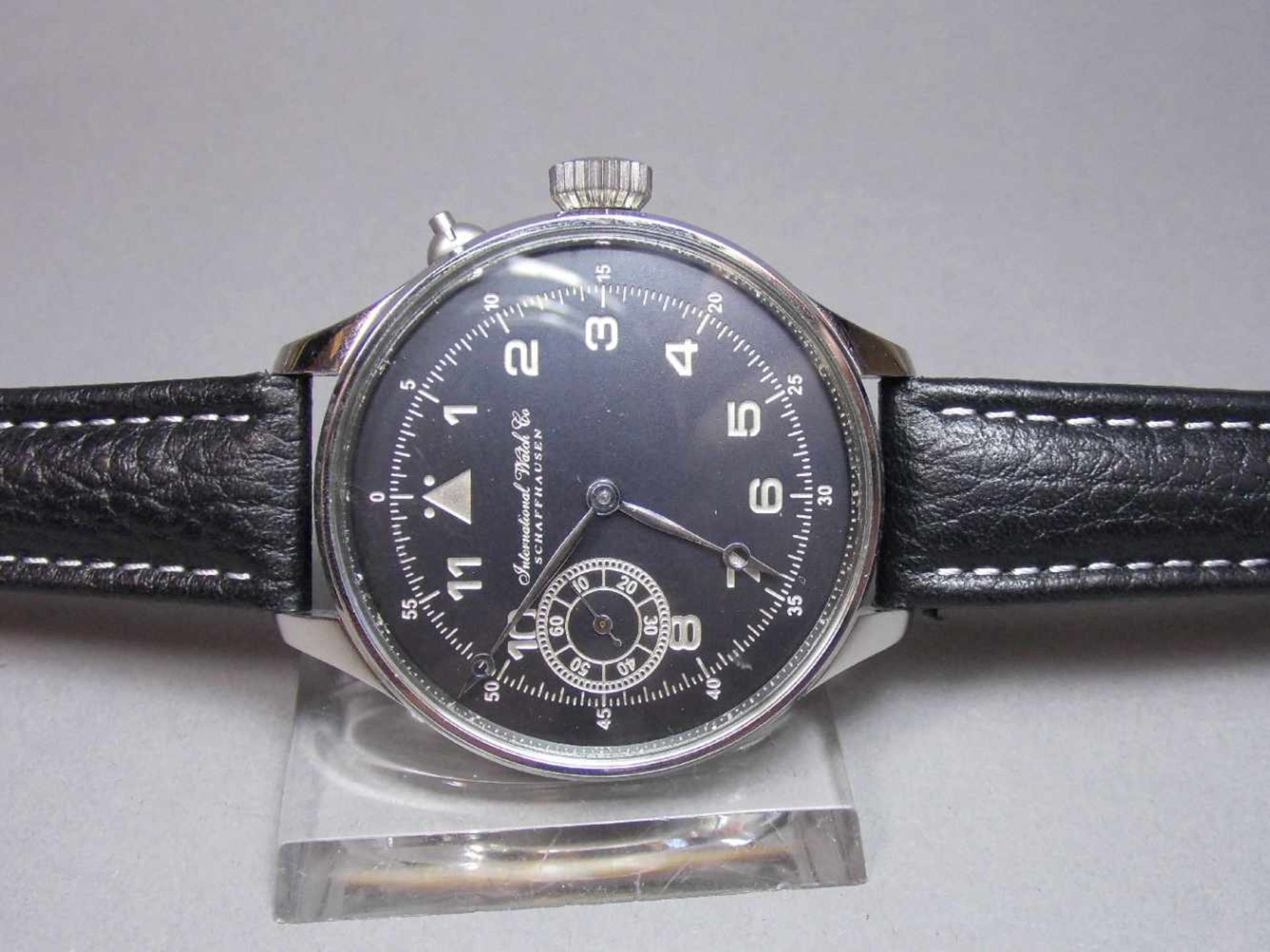 IWC TASCHENUHR ALS ARMBANDUHR, Zifferblatt gemarkt "International Watch & Co. Schaffhausen"; - Image 3 of 9