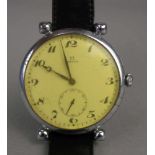 VINTAGE JUMBO ARMBANDUHR / wristwatch, ca. 1924, Handaufzug (Krone), Manufaktur Omega / Schweiz.