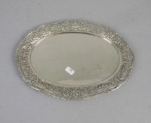 TABLETT / silver tray, 835er Silber (298 g), gepunzt mit Feingehaltsangabe, Halbmond, Krone und