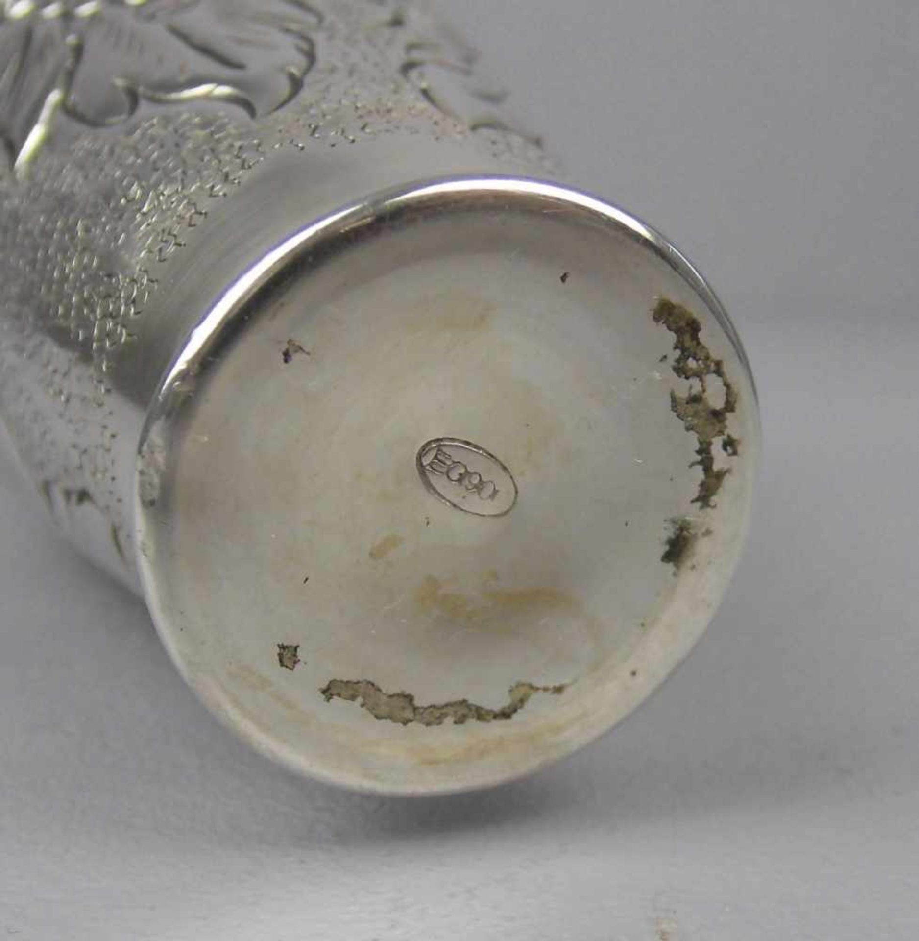 VASE, 900er Silber (116 g), unter dem Stand gepunzt mit Feingehaltsangabe und Hersteller- bzw. - Image 5 of 5
