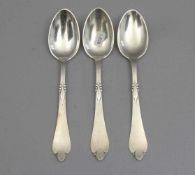 3 SILBERNE LÖFFEL / spoons, Dänemark / Kopenhagen, 1927, 826er Silber (insgesamt 85 g), gemarkt