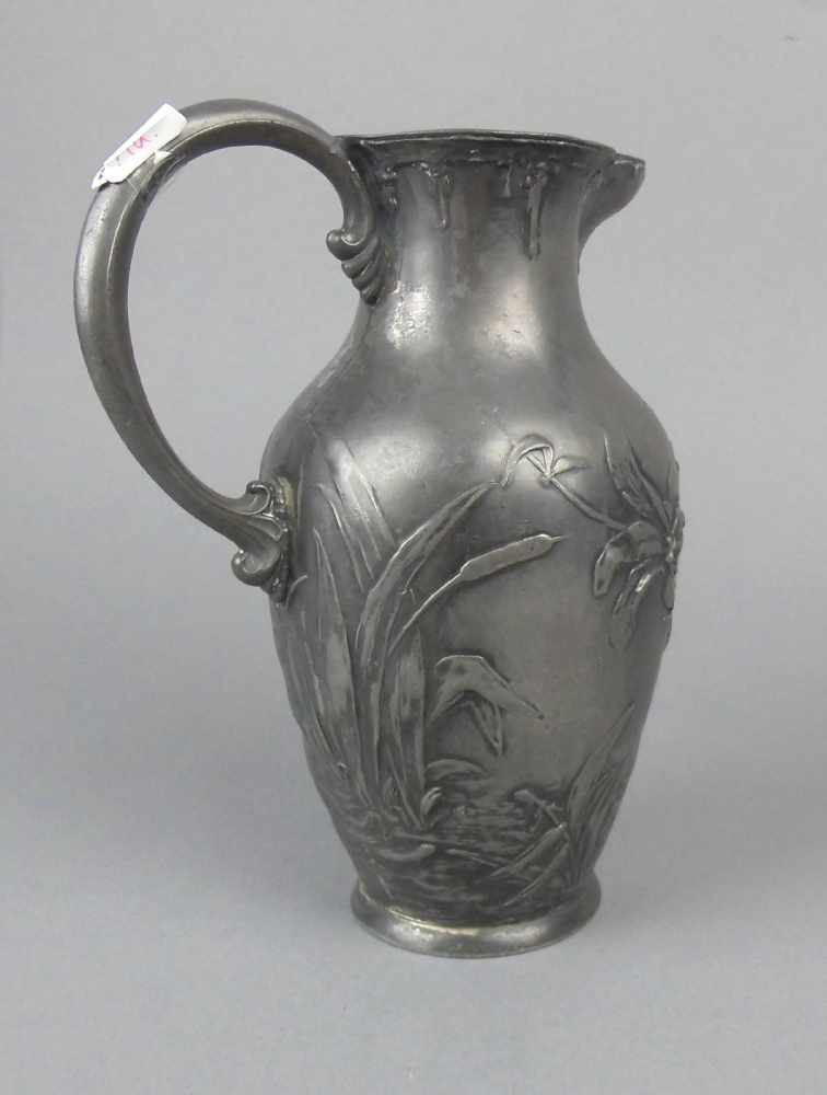 JUGENDSTIL KANNE / tin jug, Zinn, um 1905, Manufaktur WMF - Württembergische Metallwarenfabrik / - Image 3 of 6