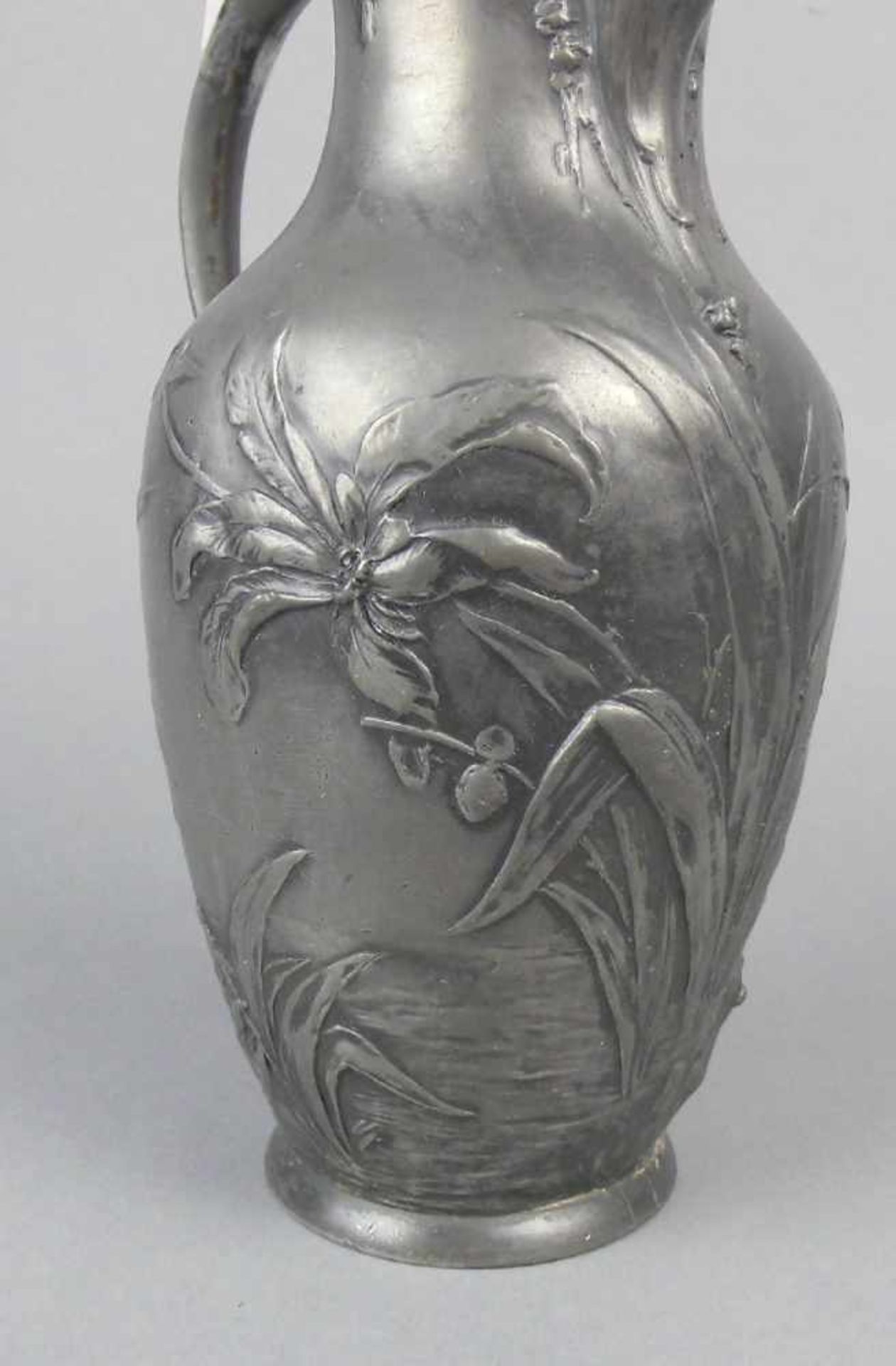 JUGENDSTIL KANNE / tin jug, Zinn, um 1905, Manufaktur WMF - Württembergische Metallwarenfabrik / - Bild 4 aus 6