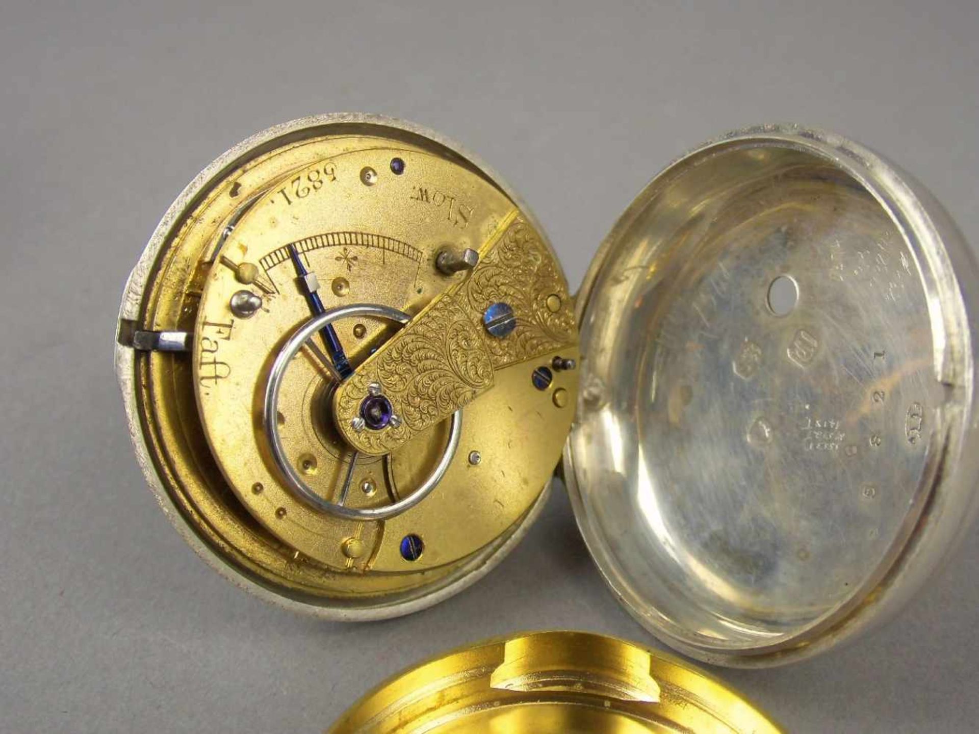 GROSSE ENGLISCHE - SCHLÜSSELTASCHENUHR / open face pocket watch, London / England. - Image 9 of 9