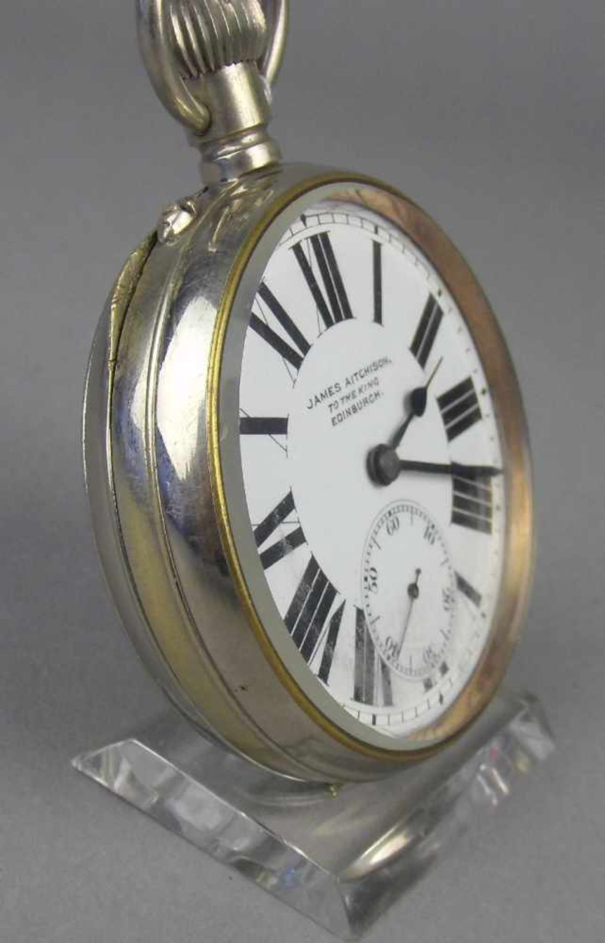 GROSSE TASCHENUHR / EISENBAHNERUHR, pocketwatch, 1. H. 20. Jh., Metallgehäuse, Handaufzug (Krone), - Image 3 of 7