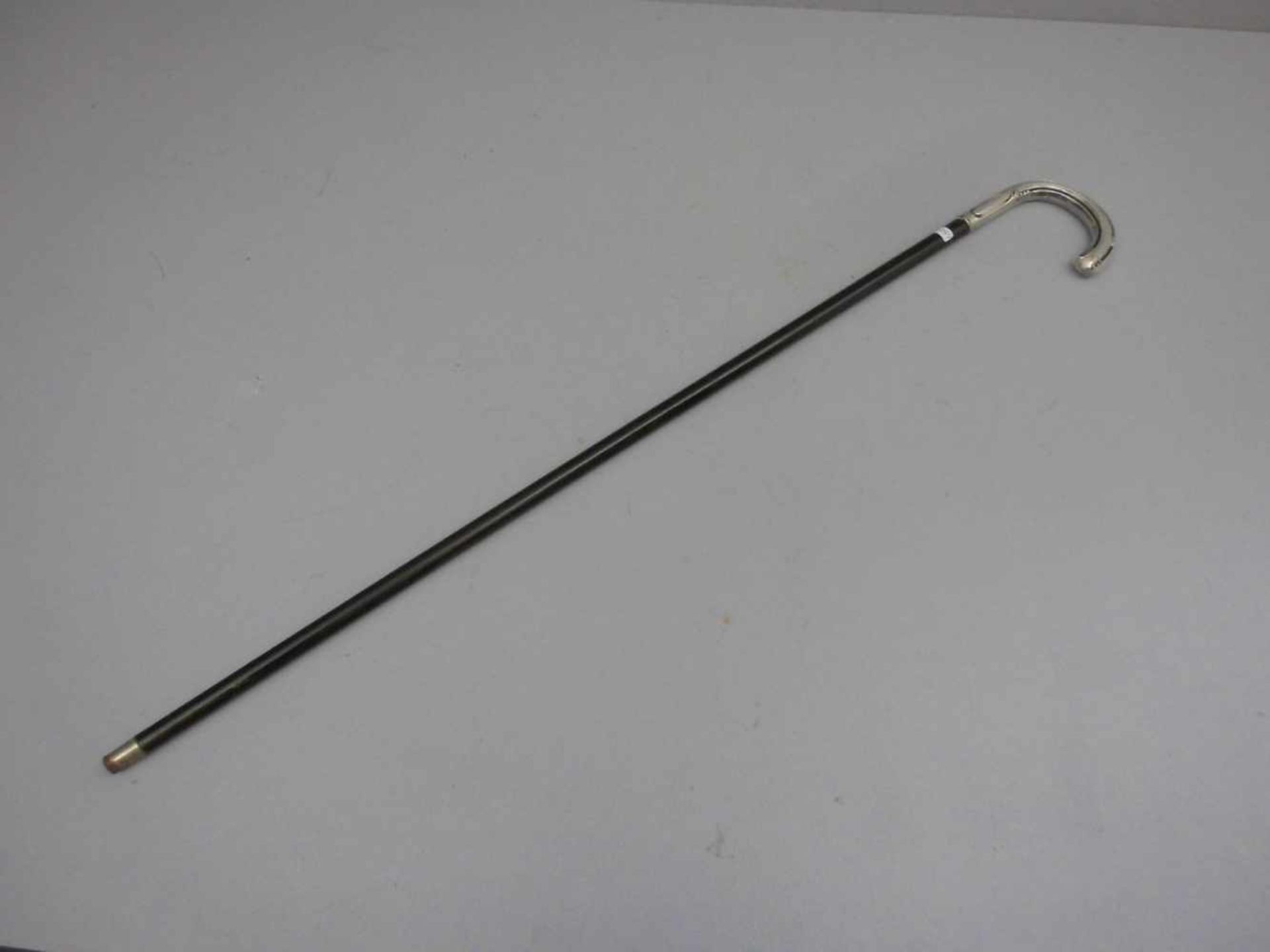 JUGENDSTIL - HANDSTOCK MIT SILBERGRIFF / art nouveau silver walking stick, um 1900. Silbergriff