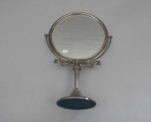 TISCHSPIEGEL / SCHMINKSPIEGEL / mirror, 20. Jh., versilbertes Metall, deutsch, Manufaktur "Wolf