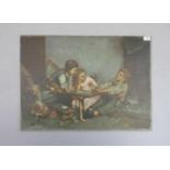 DE LUISE, ENRICO (Neapel 1840-1915), Gemälde / painting: "Kinder beim Kartenspiel", Öl auf