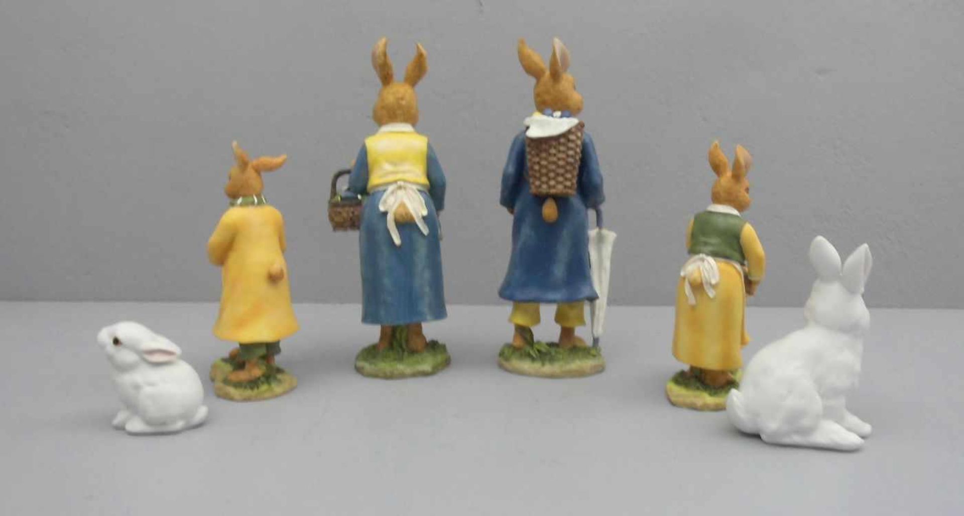 KONVOLUT HASEN - FIGUREN, Porzellan und Masse. Paar Biskuitporzellanfiguren, Manufaktur Rosenthal, - Image 2 of 3