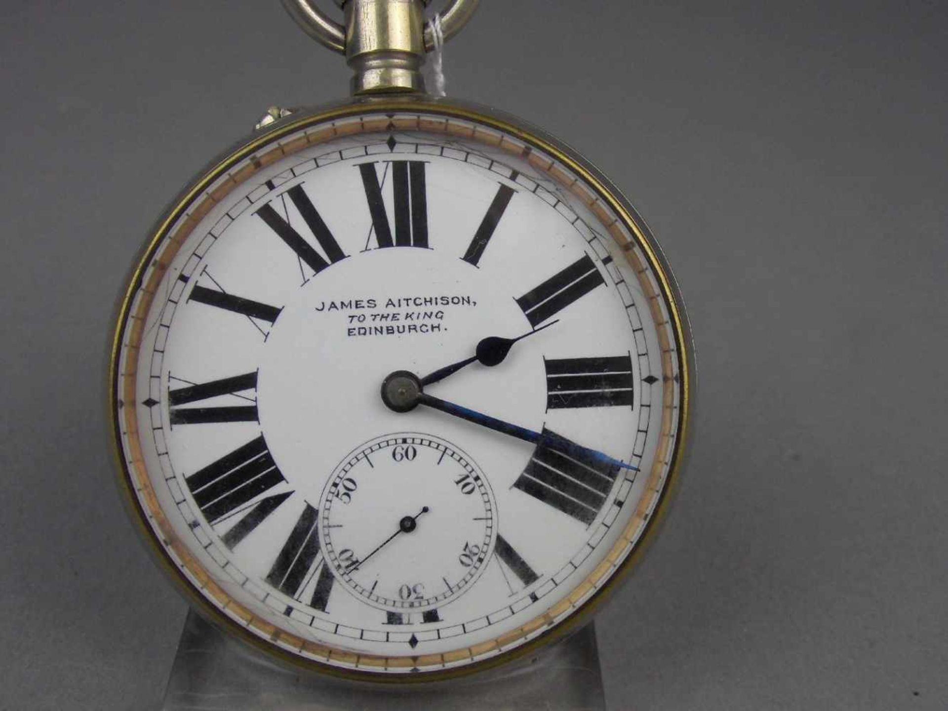 GROSSE TASCHENUHR / EISENBAHNERUHR, pocketwatch, 1. H. 20. Jh., Metallgehäuse, Handaufzug (Krone), - Image 2 of 7