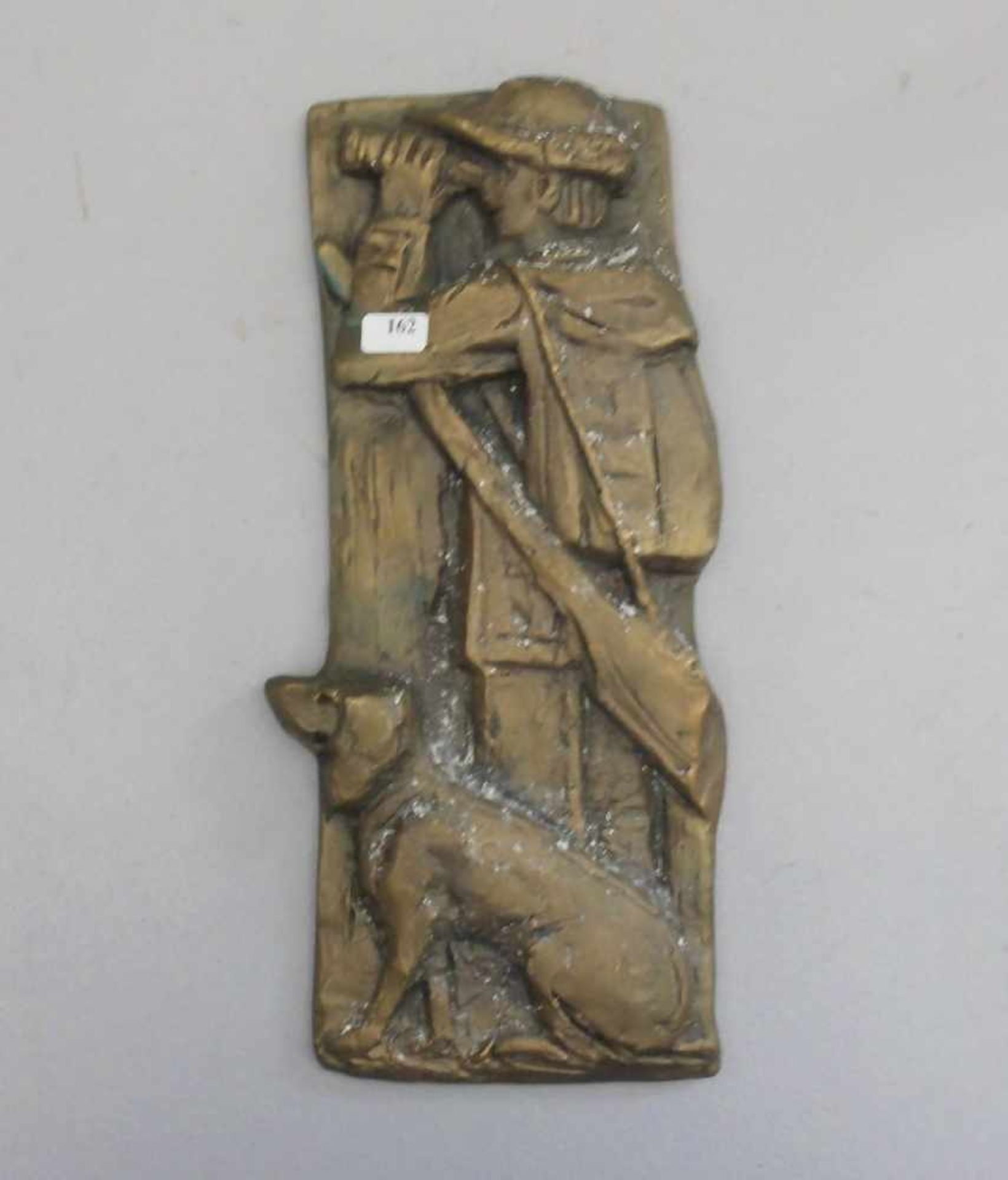 KRAUTWALD, JOSEPH (Borkenstadt / Oberschlesien 1914-2003 Rheine), Relief: "JÄGER", Bronze, hellbraun