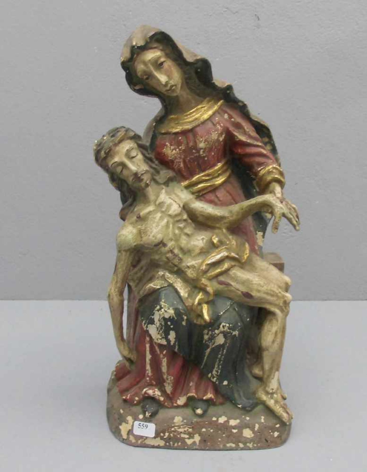 PIETA, vollplastisch und dreiansichtig gearbeitet nach historischem Vorbild, Anfang 20. Jh.; die