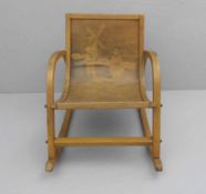 KINDER - SCHAUKELSTUHL / rocking chair for children, Niederlande, 1920er Jahre. Zargenrahmen aus