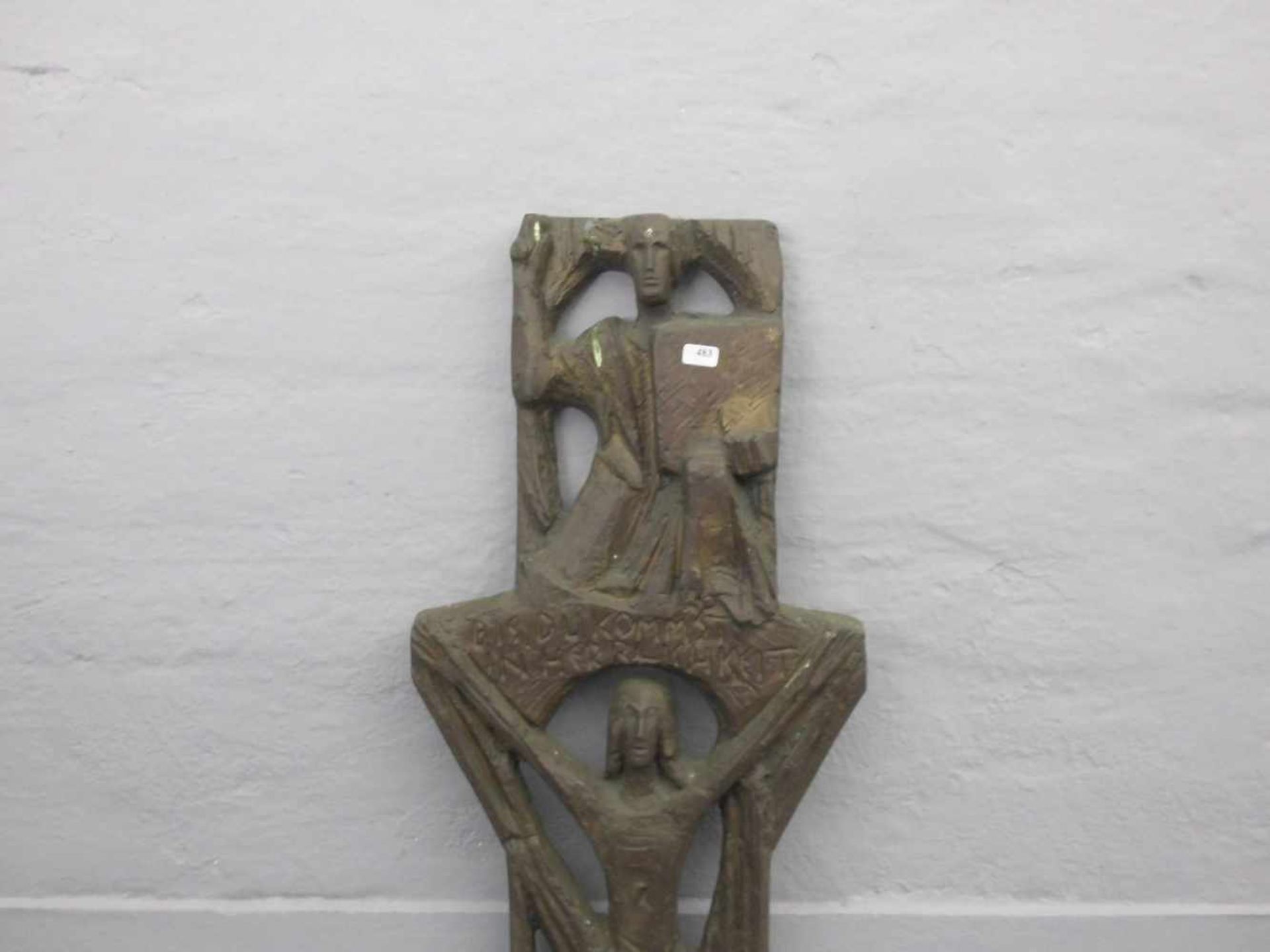 KRAUTWALD, JOSEPH (Borkenstadt / Oberschlesien 1914-2003 Rheine), Relief: Stele / Kreuz, "Bis Du - Image 2 of 3