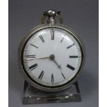 SPINDELTASCHENUHR / pocket watch, England / London / 1826, Schlüsselaufzug. Uhr mit Pair-Case-