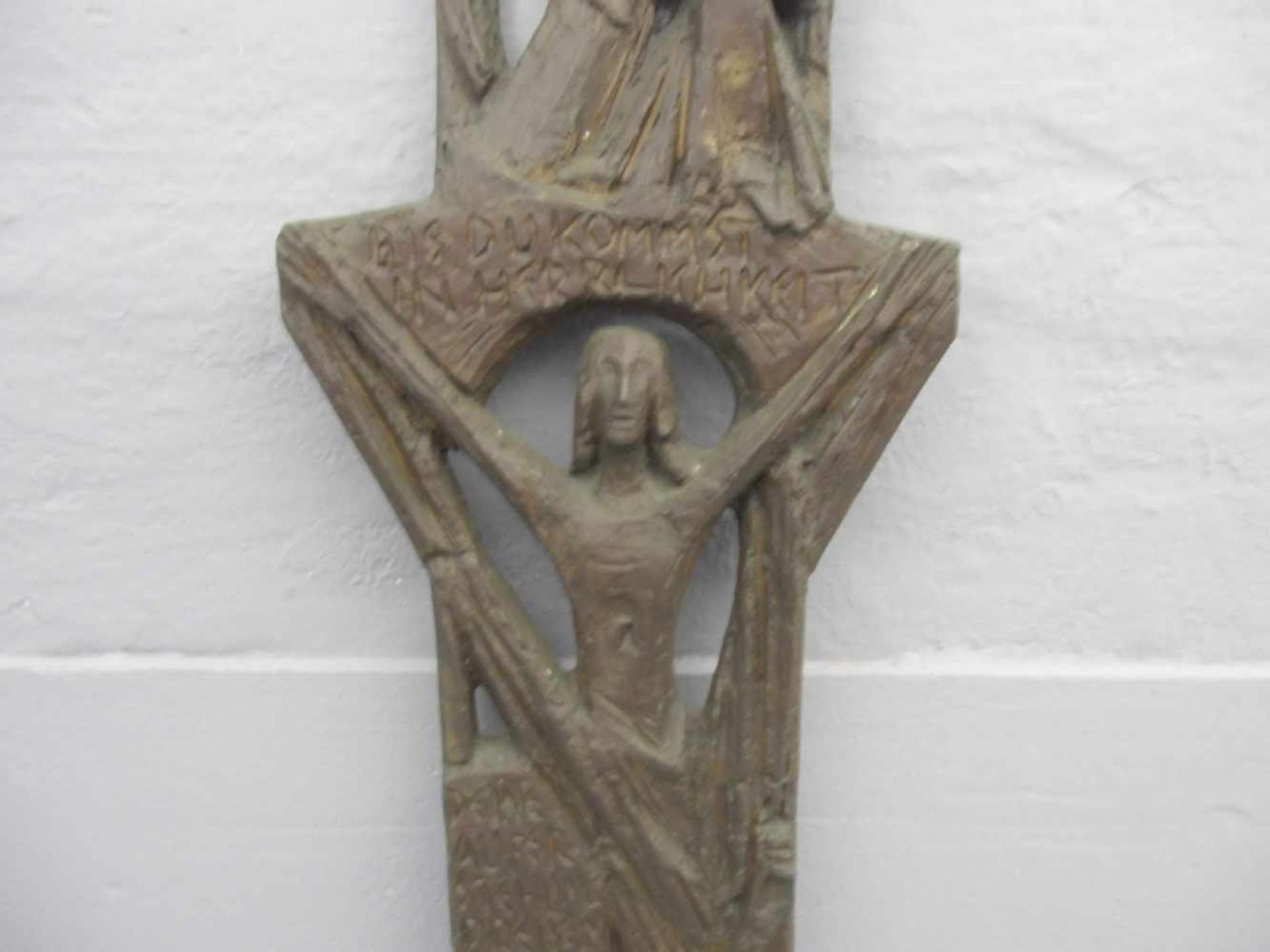 KRAUTWALD, JOSEPH (Borkenstadt / Oberschlesien 1914-2003 Rheine), Relief: Stele / Kreuz, "Bis Du - Image 3 of 3