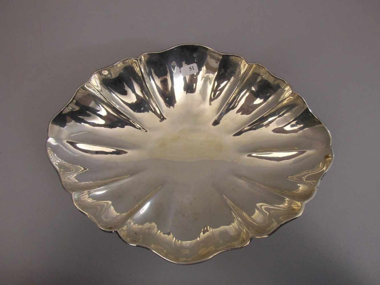 FUSSSCHALE / TAFELAUFSATZ, 800er Silber (454 g), deutsch, gepunzt mit Halbmond, Krone, - Image 3 of 4