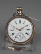 TASCHENUHR MIT GALLONNÈ-GEHÄUSE / pocket watch, Schweiz, Handaufzug (Drücker). Silbergehäuse im