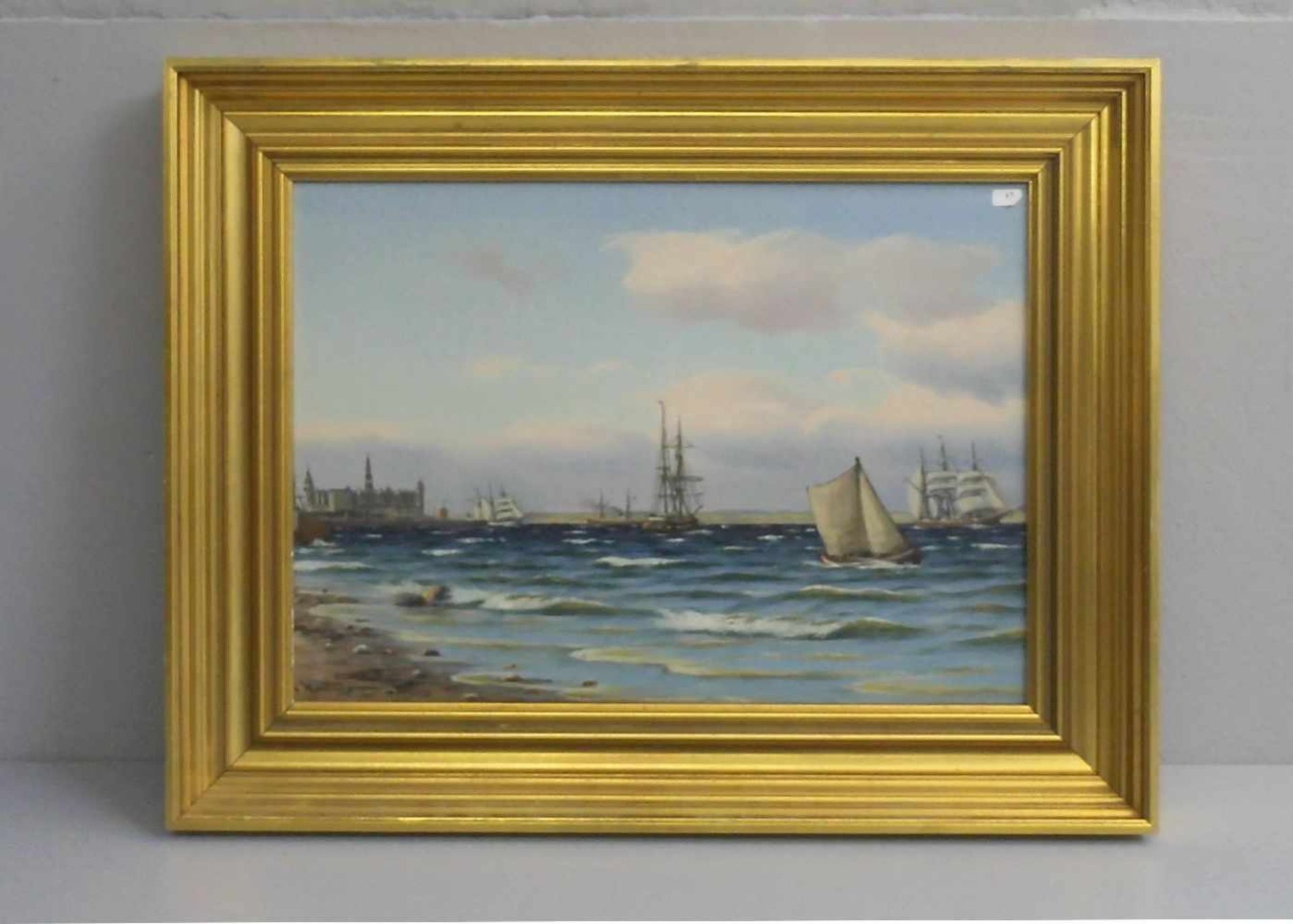 NEUMANN, JOHAN JENS (Kopenhagen 1860-1940), Gemälde / painting: "Schiffsverkehr vor dänischer