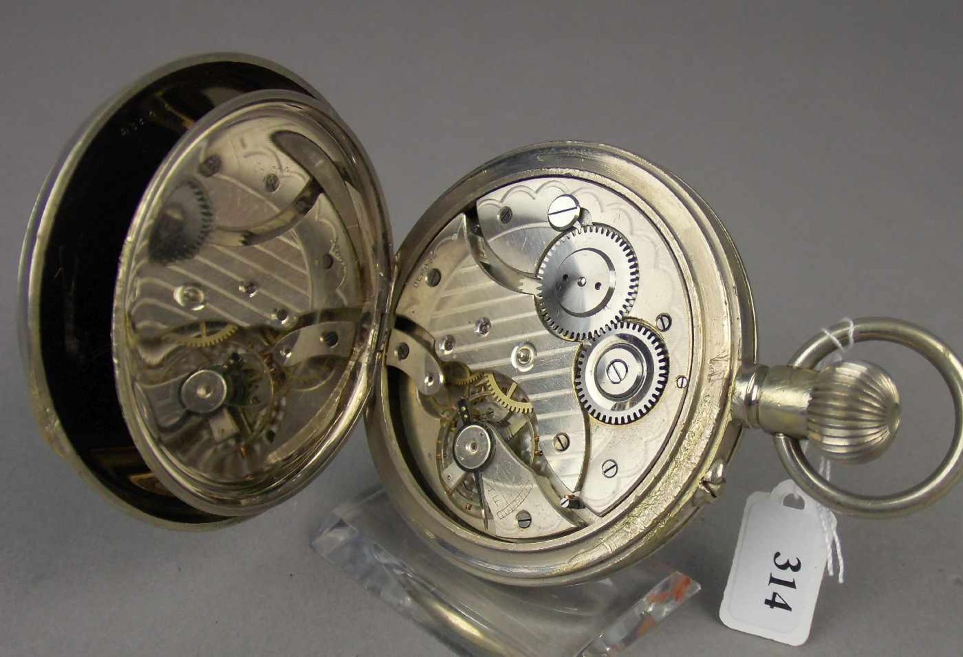 GROSSE TASCHENUHR / EISENBAHNERUHR, pocketwatch, 1. H. 20. Jh., Metallgehäuse, Handaufzug (Krone), - Image 7 of 7