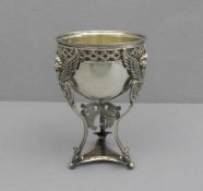 FUSSSCHALE / TAFELAUFSATZ MIT ENGELMOTIVEN / centerpiece, 925er Silber, zweiteilig (insgesamt 836