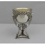 FUSSSCHALE / TAFELAUFSATZ MIT ENGELMOTIVEN / centerpiece, 925er Silber, zweiteilig (insgesamt 836