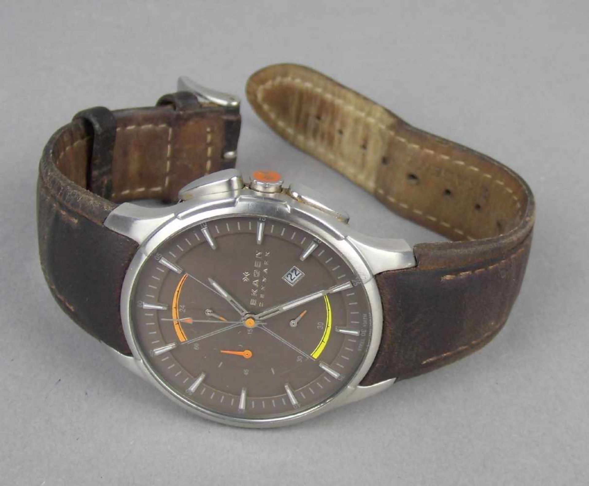 SKAGEN ARMBANDUHR / CHRONOGRAPH / wristwatch, Quarz-Uhr, Manufaktur Skagen / Dänemark. Rundes - Bild 3 aus 6